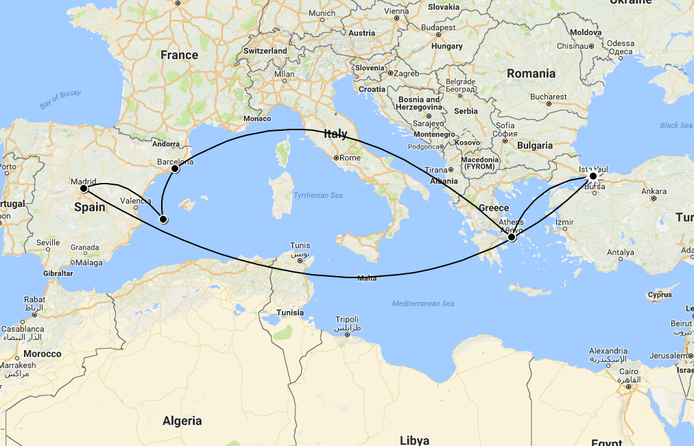 Madrid-İbiza-Barselona-Atina Uçuş Fırsatı **BİTTİ**