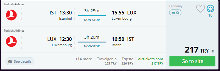 THY ile Lüksemburg'a Ucuz Bilet