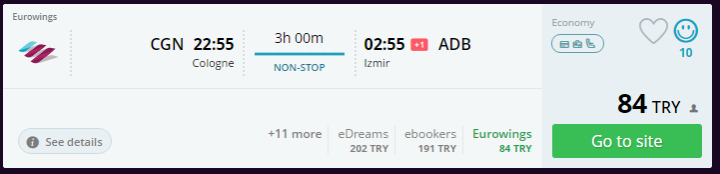 Köln-İzmir Ucuz Uçak Bileti