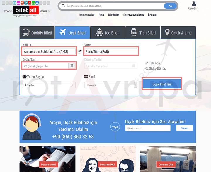 Vize için uçak bileti rezervasyonu
