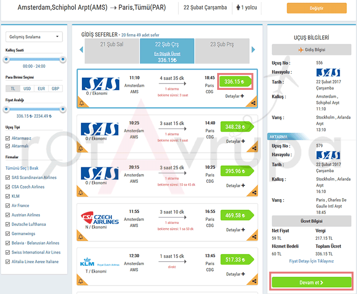 Vize için uçak bileti rezervasyonu
