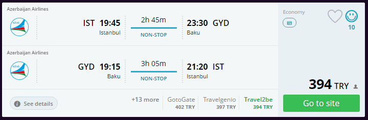 Bakü'ye Ucuz Uçak Bileti