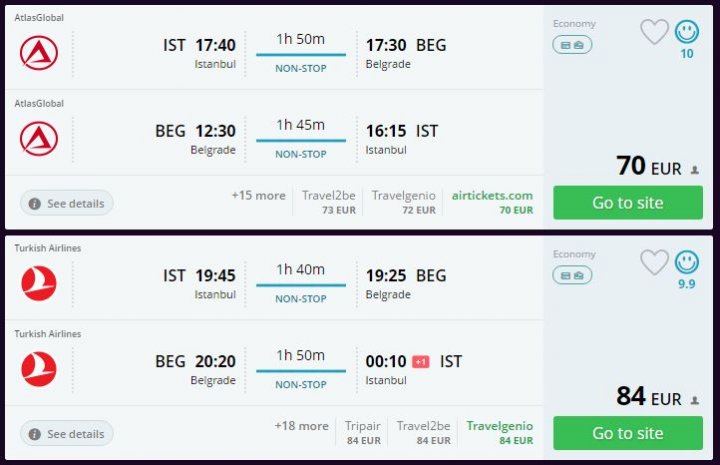 Belgrad'a ucuz uçak bileti