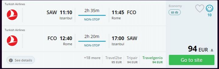 Roma'ya ucuz uçak bileti